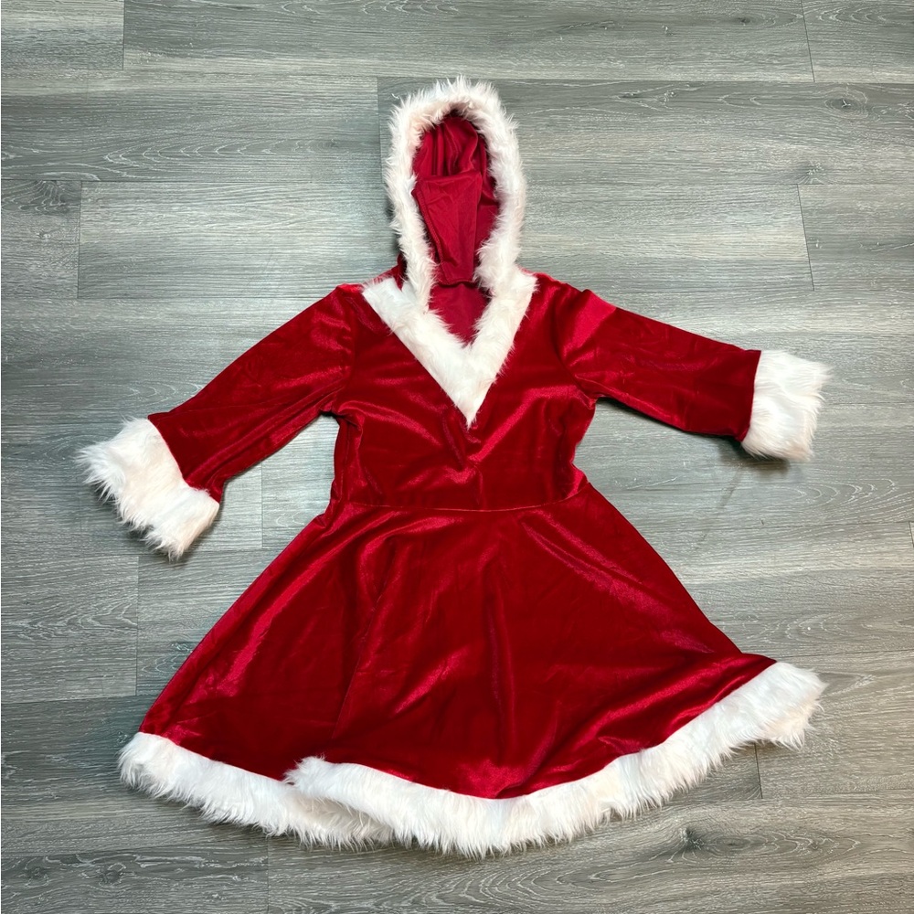 Kids Red Santa Costume with White Trim